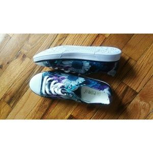 Floral canvass sneakers.  NWOT.